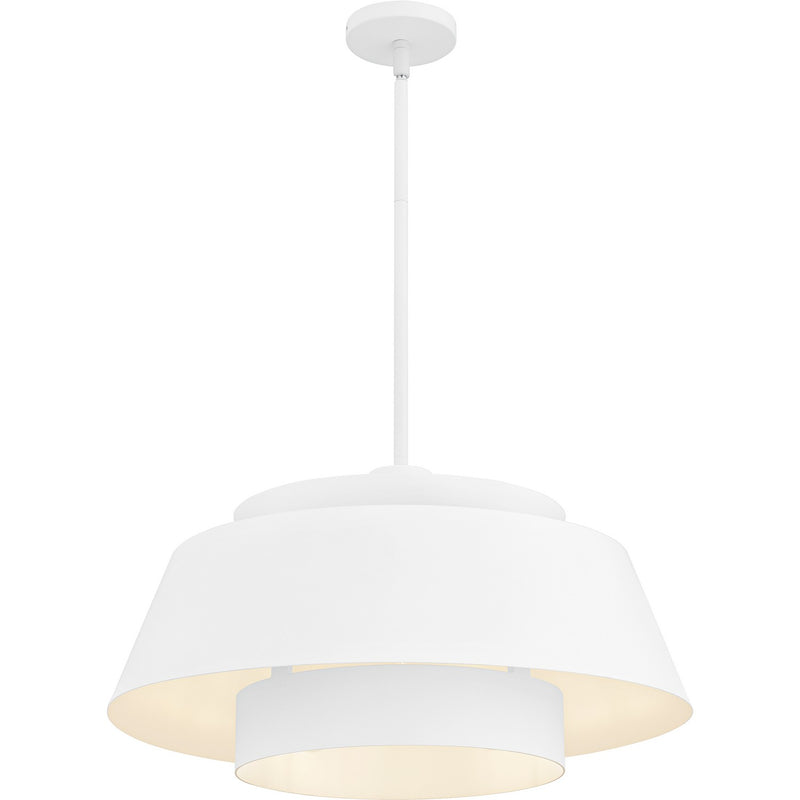 Quoizel LMI2824W Three Light Pendant, Matte White