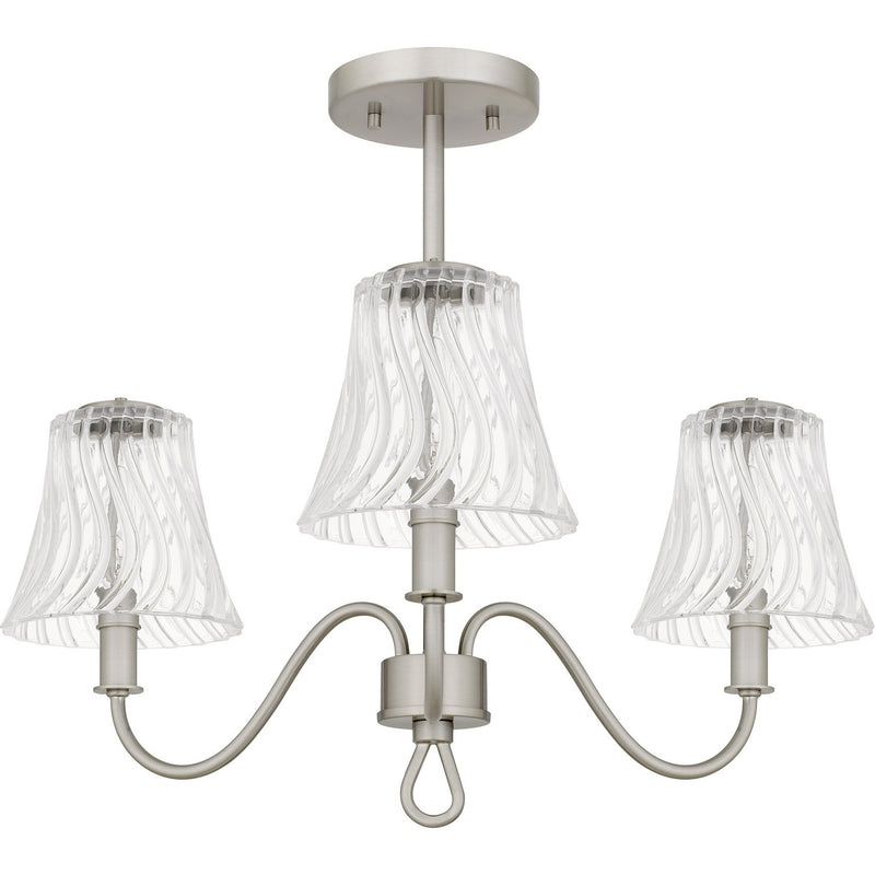 Quoizel MCK1722BN Three Light Semi-Flush Mount, Brushed Nickel