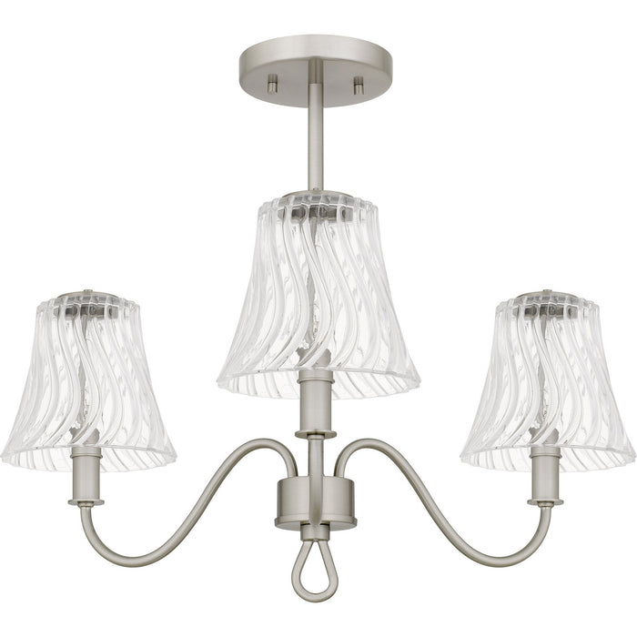 Quoizel MCK1722BN Three Light Semi-Flush Mount, Brushed Nickel