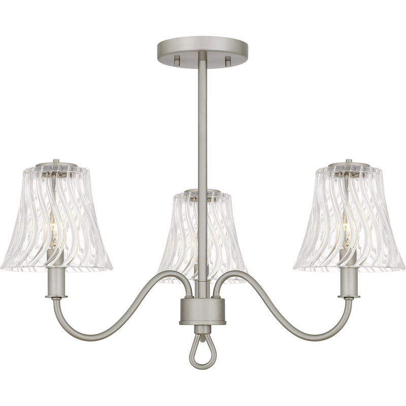 Quoizel MCK1722BN Three Light Semi-Flush Mount, Brushed Nickel