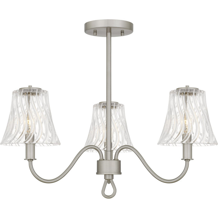 Quoizel MCK1722BN Three Light Semi-Flush Mount, Brushed Nickel