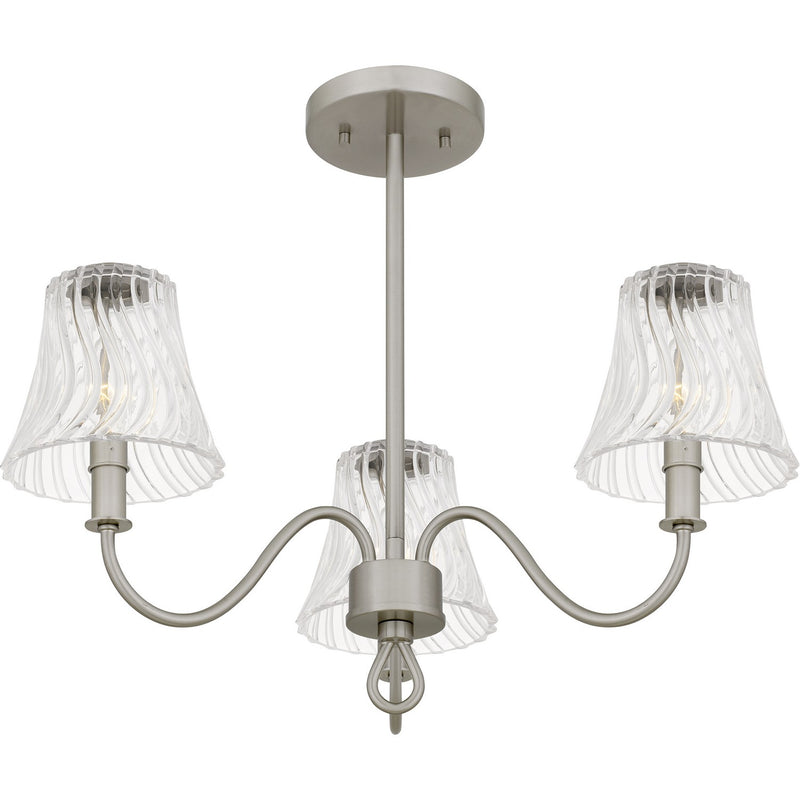 Quoizel MCK1722BN Three Light Semi-Flush Mount, Brushed Nickel
