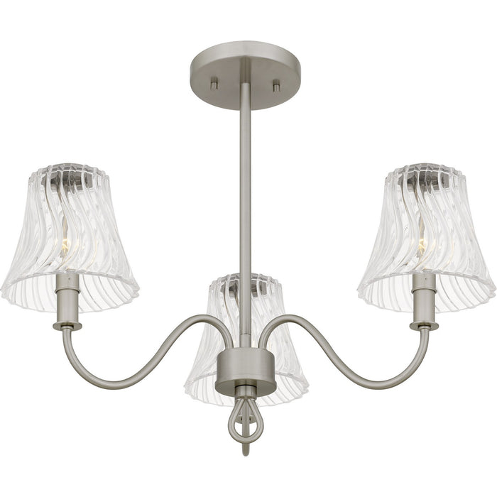 Quoizel MCK1722BN Three Light Semi-Flush Mount, Brushed Nickel