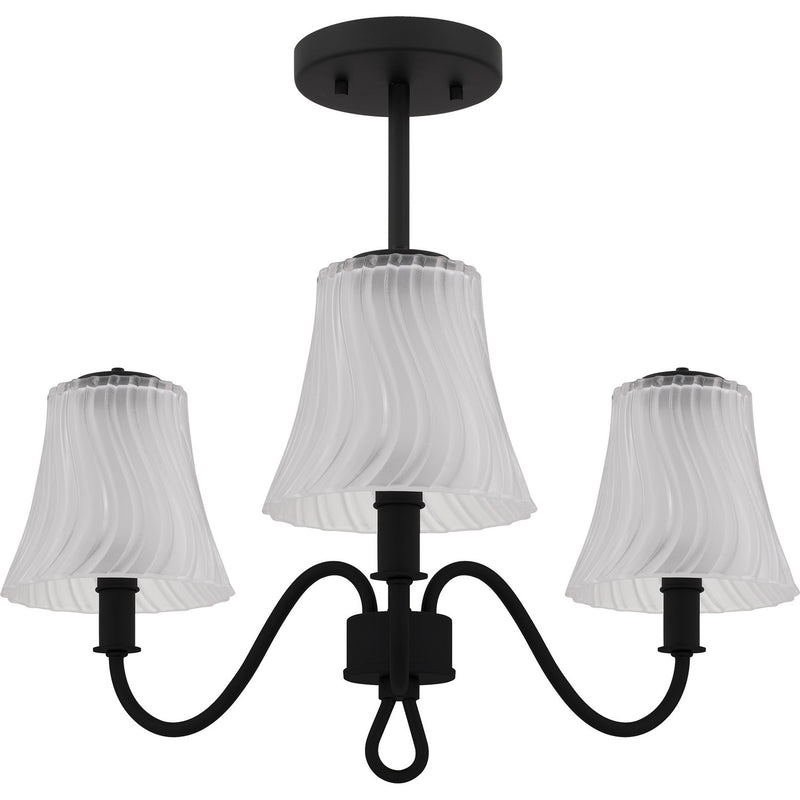 Quoizel MCK1722MBK Three Light Semi-Flush Mount, Matte Black
