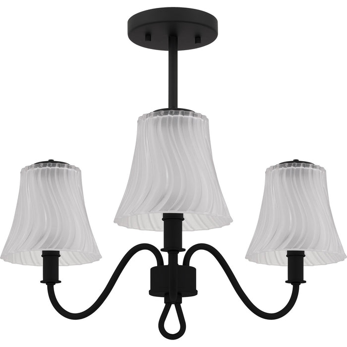 Quoizel MCK1722MBK Three Light Semi-Flush Mount, Matte Black