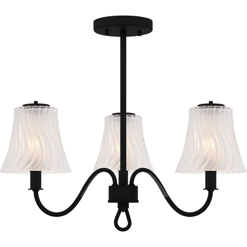Quoizel MCK1722MBK Three Light Semi-Flush Mount, Matte Black