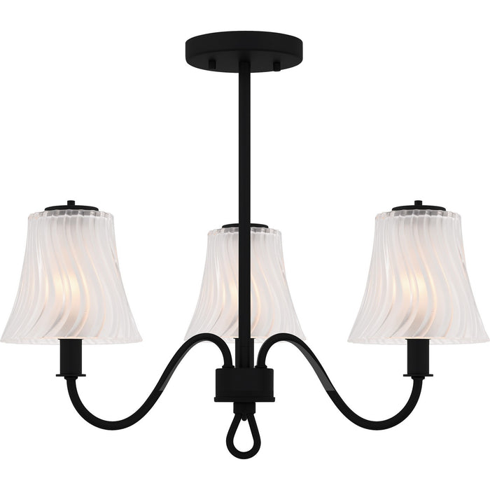 Quoizel MCK1722MBK Three Light Semi-Flush Mount, Matte Black