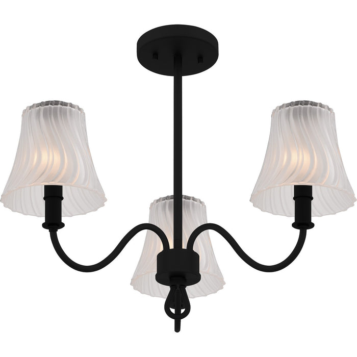 Quoizel MCK1722MBK Three Light Semi-Flush Mount, Matte Black