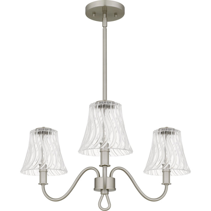 Quoizel MCK5022BN Three Light Chandelier, Brushed Nickel