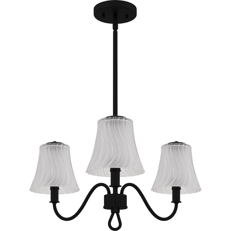 Quoizel MCK5022MBK Three Light Chandelier, Matte Black
