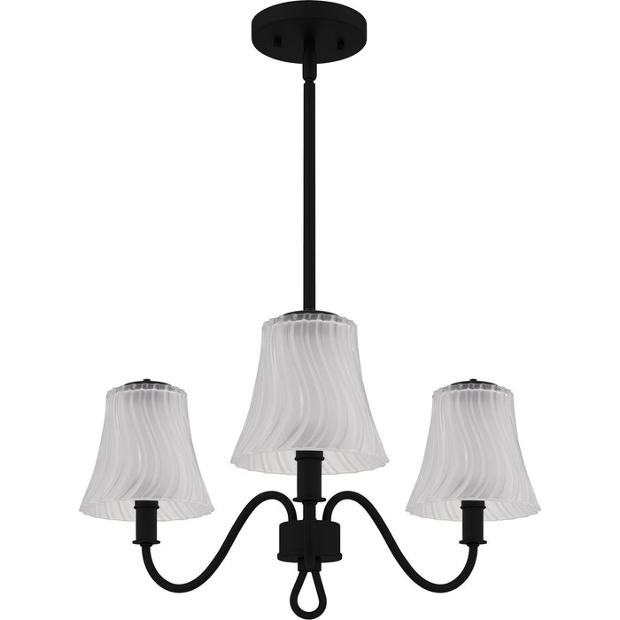 Quoizel MCK5022MBK Three Light Chandelier, Matte Black