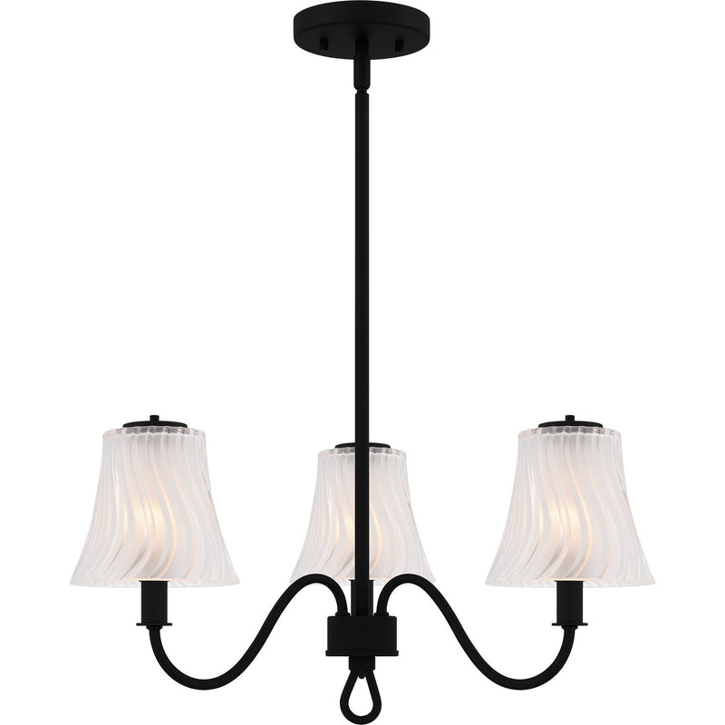 Quoizel MCK5022MBK Three Light Chandelier, Matte Black