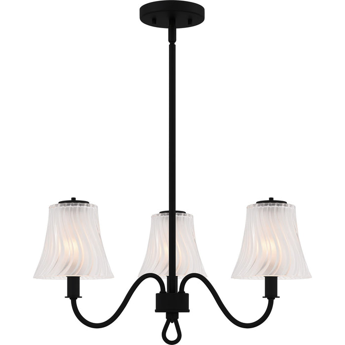 Quoizel MCK5022MBK Three Light Chandelier, Matte Black