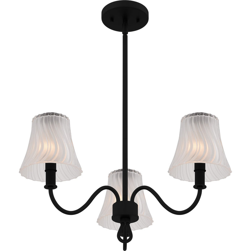 Quoizel MCK5022MBK Three Light Chandelier, Matte Black