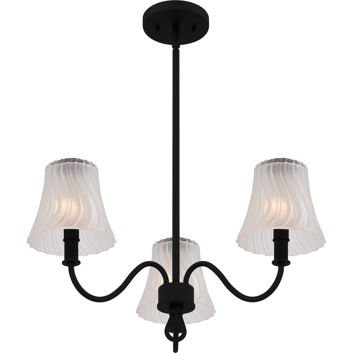 Quoizel MCK5022MBK Three Light Chandelier, Matte Black