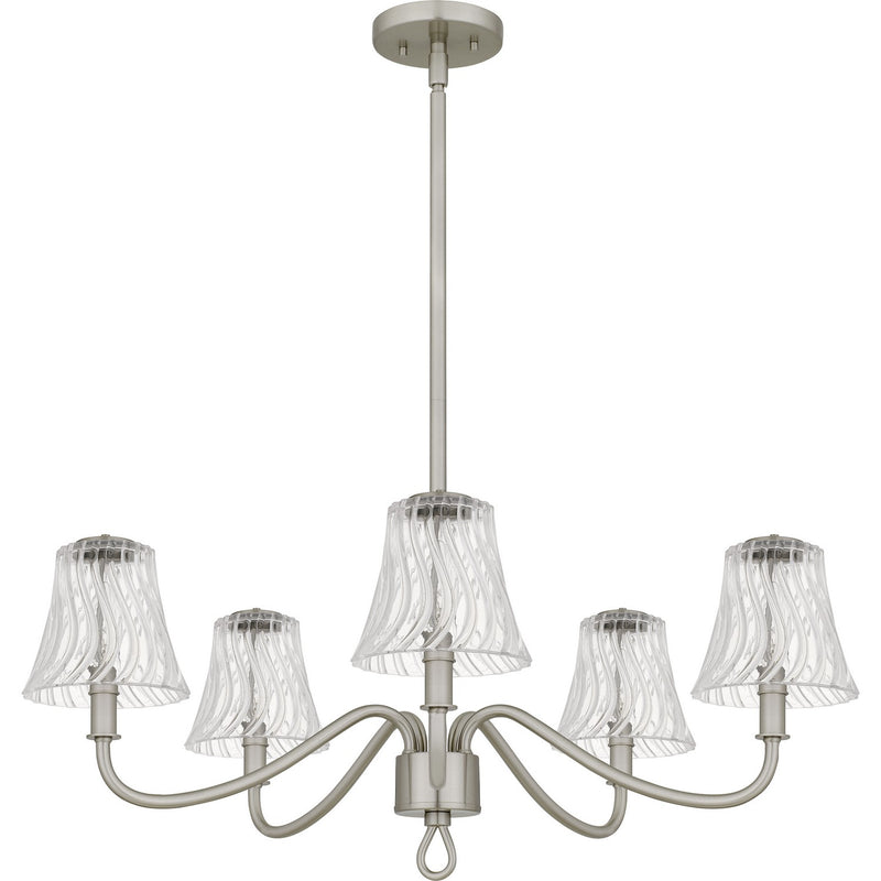 Quoizel MCK5030BN Five Light Chandelier, Brushed Nickel