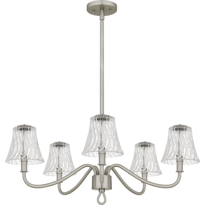 Quoizel MCK5030BN Five Light Chandelier, Brushed Nickel