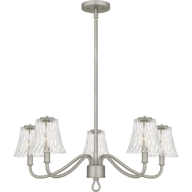 Quoizel MCK5030BN Five Light Chandelier, Brushed Nickel