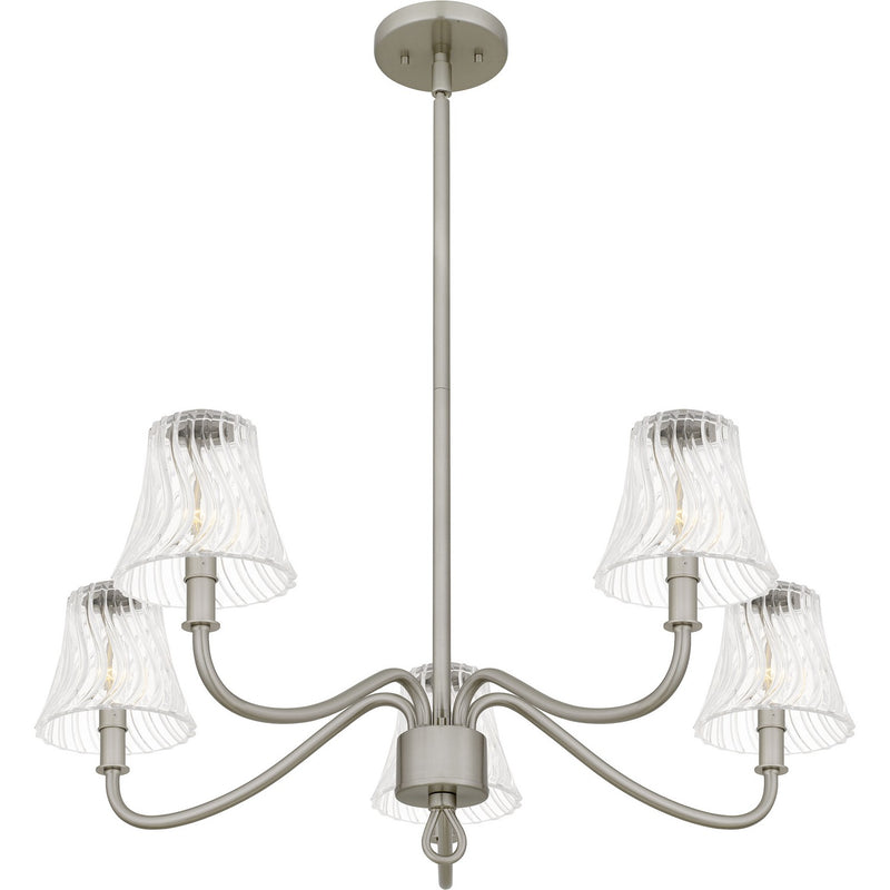 Quoizel MCK5030BN Five Light Chandelier, Brushed Nickel