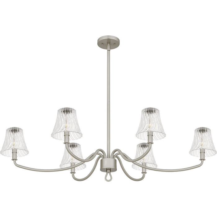 Quoizel MCK644BN Six Light Linear Chandelier, Brushed Nickel