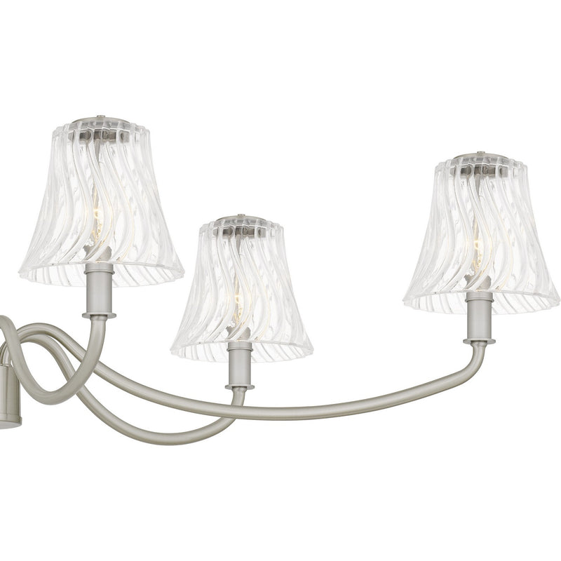 Quoizel MCK644BN Six Light Linear Chandelier, Brushed Nickel