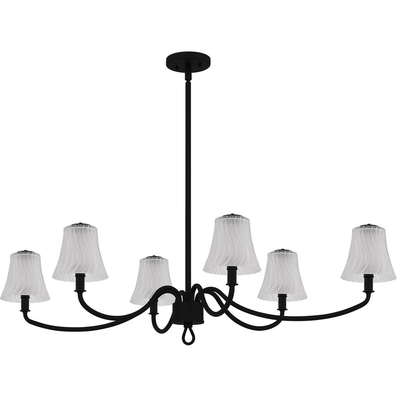 Quoizel MCK644MBK Six Light Linear Chandelier, Matte Black