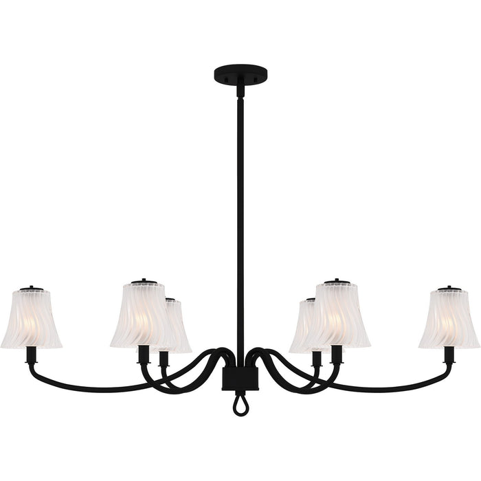 Quoizel MCK644MBK Six Light Linear Chandelier, Matte Black