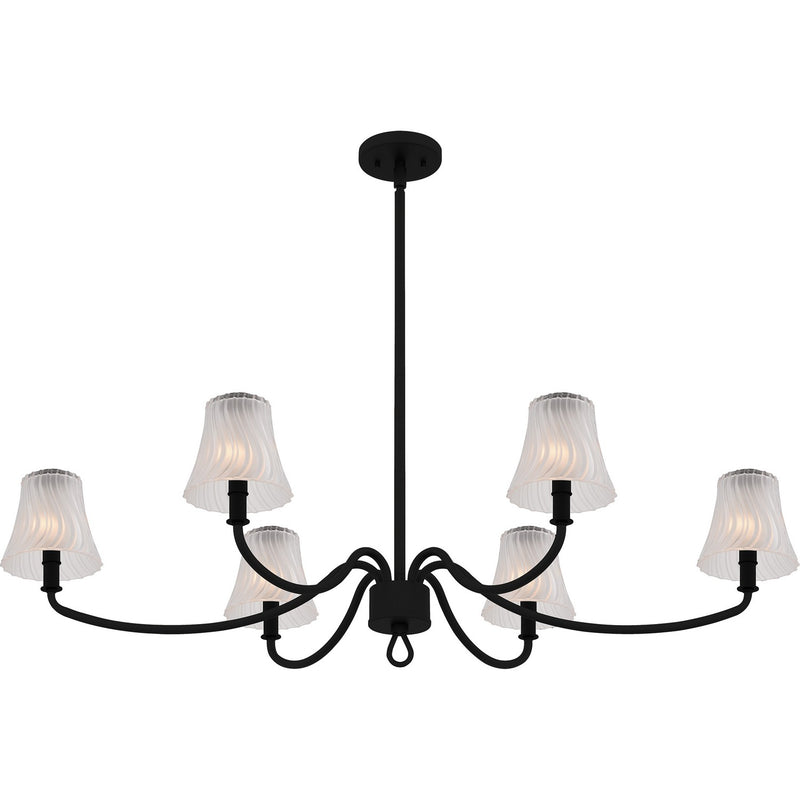 Quoizel MCK644MBK Six Light Linear Chandelier, Matte Black