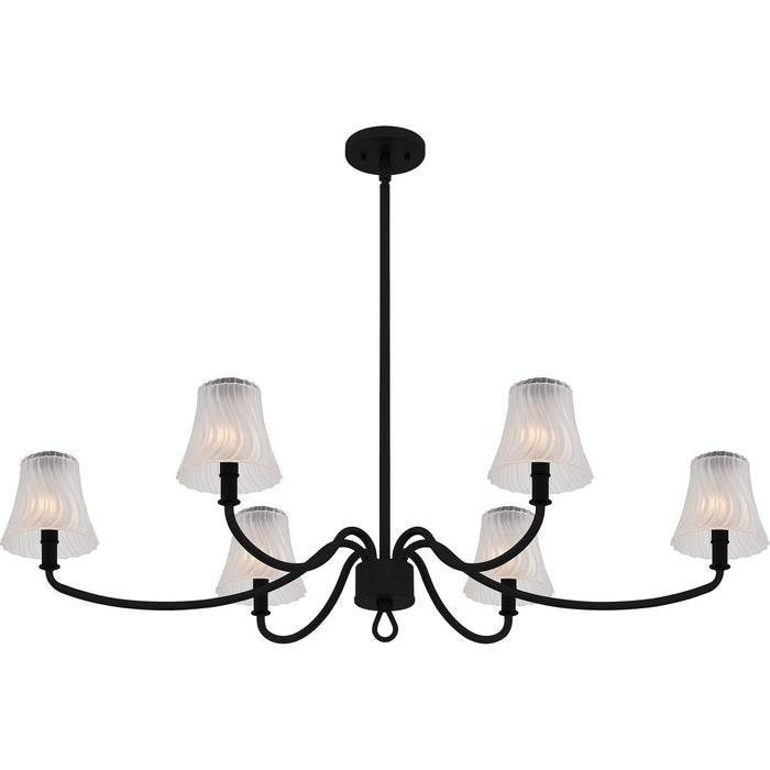 Quoizel MCK644MBK Six Light Linear Chandelier, Matte Black