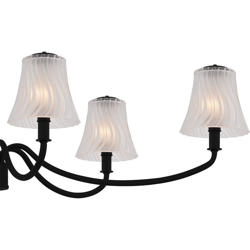 Quoizel MCK644MBK Six Light Linear Chandelier, Matte Black