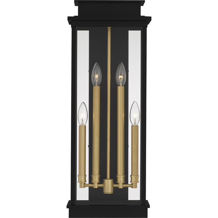 Quoizel NOE8410MBK Two Light Outdoor Wall Lantern, Matte Black