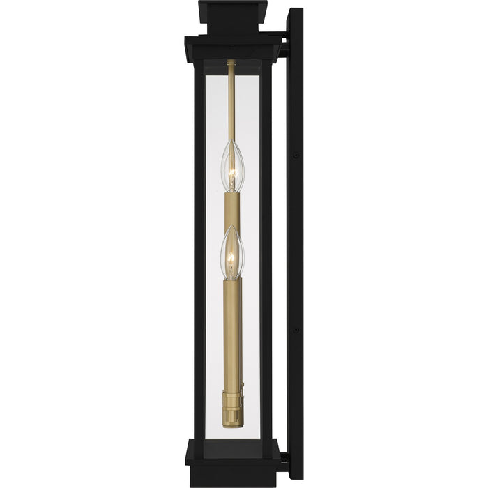 Quoizel NOE8410MBK Two Light Outdoor Wall Lantern, Matte Black