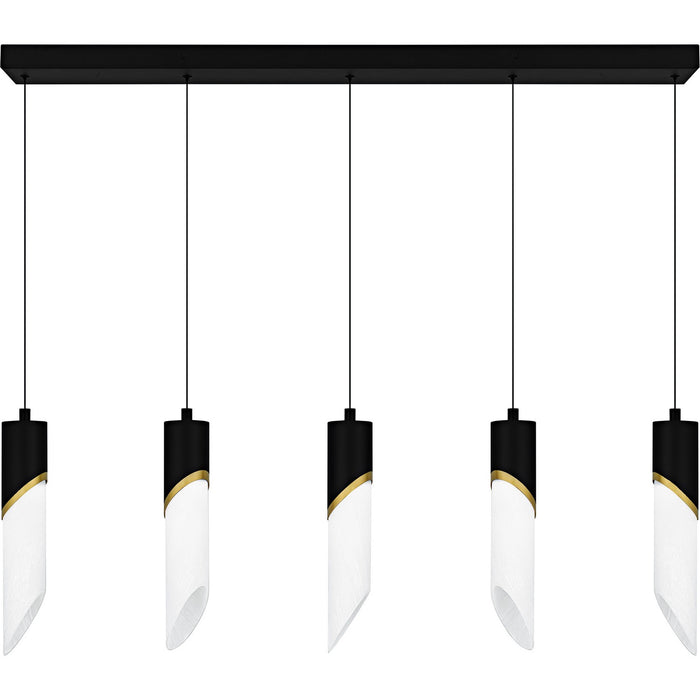 Quoizel PCAYS540MBK LED Linear Chandelier, Matte Black