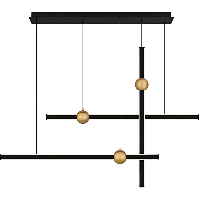 Quoizel PCHVK144MBK LED Linear Chandelier, Matte Black
