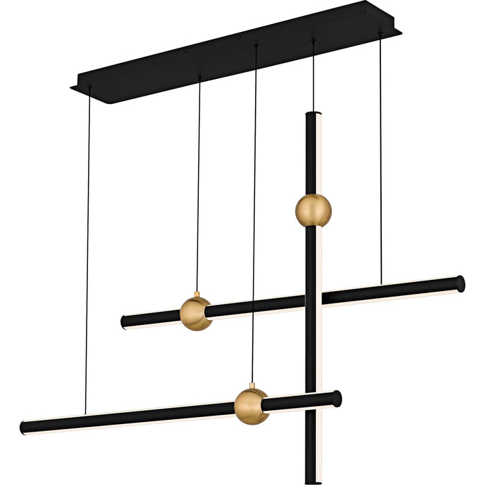 Quoizel PCHVK144MBK LED Linear Chandelier, Matte Black