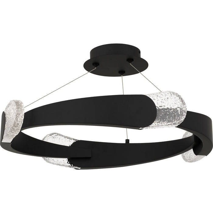 Quoizel PCSAF1724MBK LED Semi-Flush Mount, Matte Black