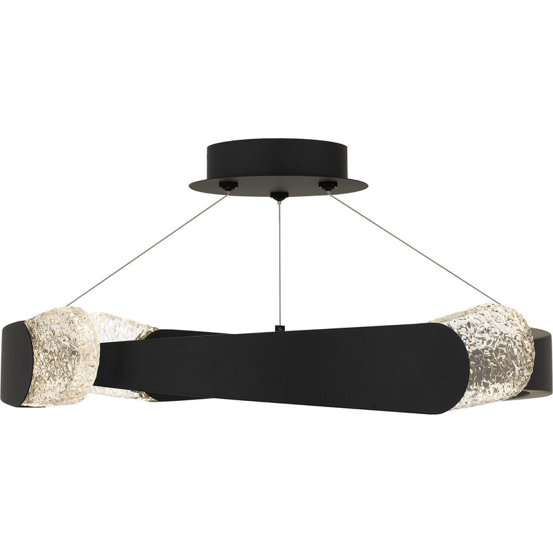Quoizel PCSAF1724MBK LED Semi-Flush Mount, Matte Black