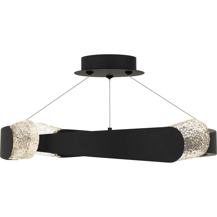 Quoizel PCSAF1724MBK LED Semi-Flush Mount, Matte Black