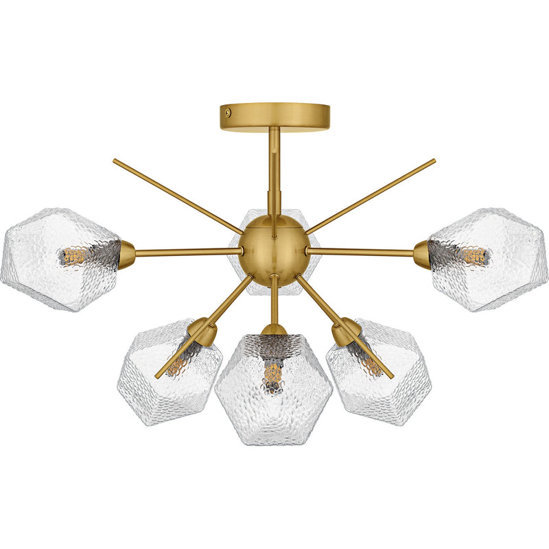 Quoizel PCSVD1724BRG Six Light Semi-Flush Mount, Brushed Gold