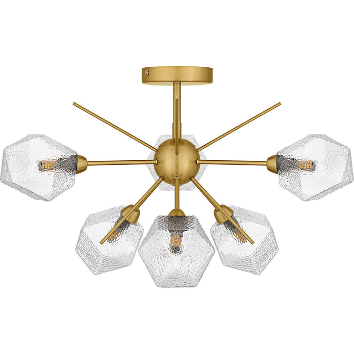 Quoizel PCSVD1724BRG Six Light Semi-Flush Mount, Brushed Gold