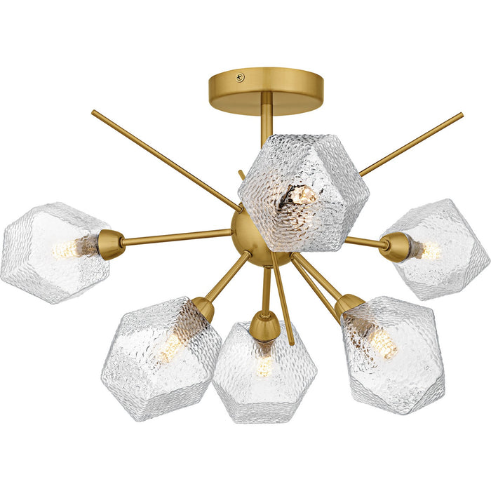 Quoizel PCSVD1724BRG Six Light Semi-Flush Mount, Brushed Gold