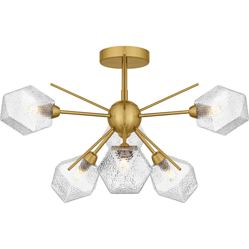 Quoizel PCSVD1724BRG Six Light Semi-Flush Mount, Brushed Gold