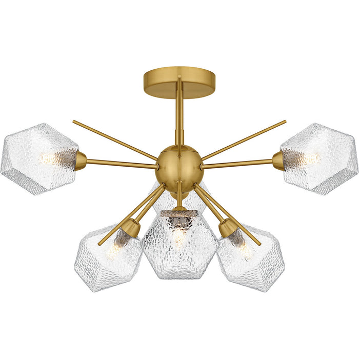 Quoizel PCSVD1724BRG Six Light Semi-Flush Mount, Brushed Gold