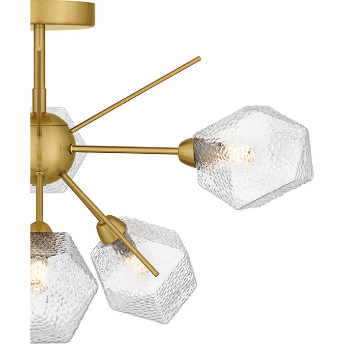 Quoizel PCSVD1724BRG Six Light Semi-Flush Mount, Brushed Gold
