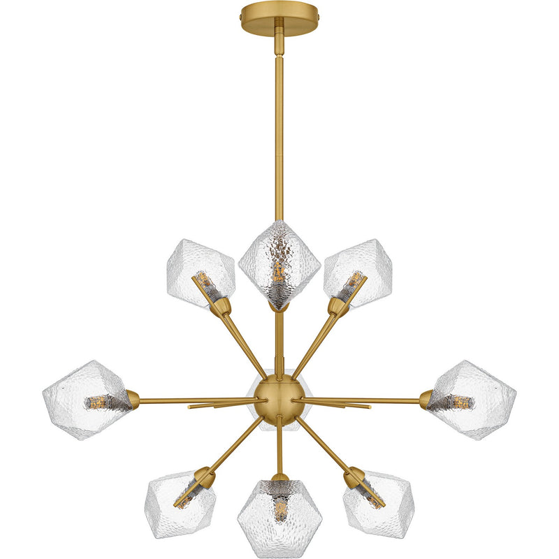 Quoizel PCSVD5034BRG Nine Light Chandelier, Brushed Gold