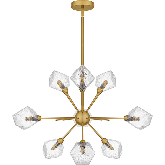 Quoizel PCSVD5034BRG Nine Light Chandelier, Brushed Gold
