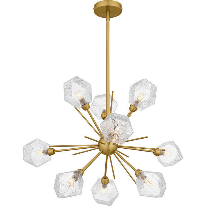 Quoizel PCSVD5034BRG Nine Light Chandelier, Brushed Gold