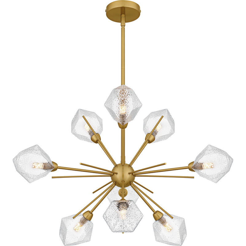 Quoizel PCSVD5034BRG Nine Light Chandelier, Brushed Gold