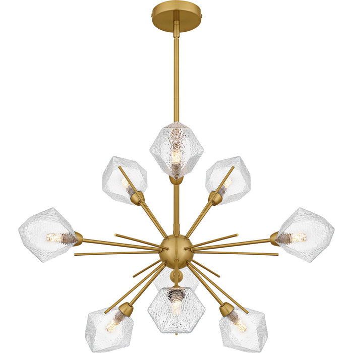 Quoizel PCSVD5034BRG Nine Light Chandelier, Brushed Gold