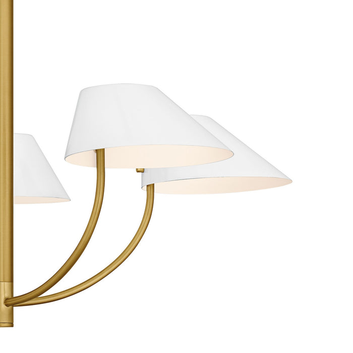 Quoizel PNY5028BRG Five Light Chandelier, Brushed Gold